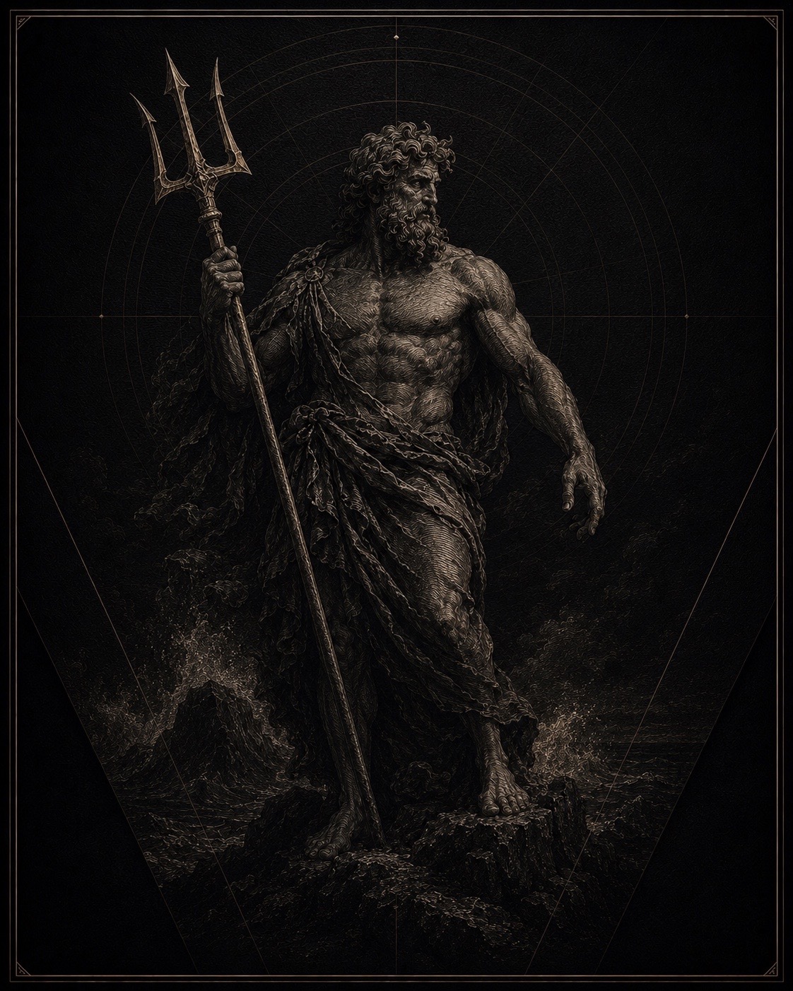 Mythic trident figure for TRIDENT.